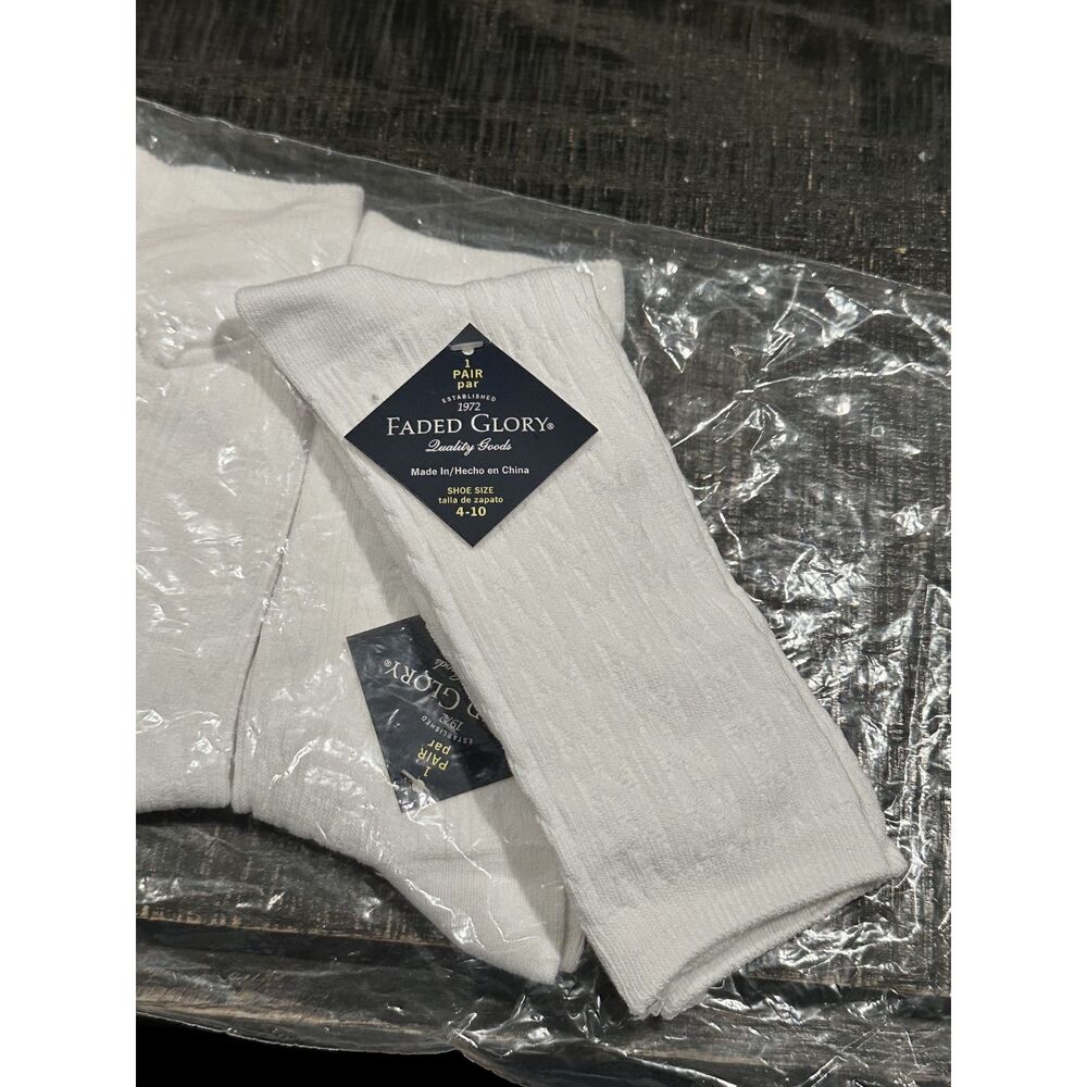 Faded Glory School White Short Tube socks 3 pairs